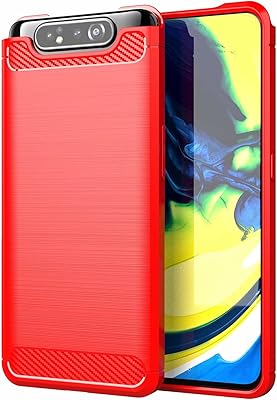 Samsung Galaxy A80 shell with brushed carbon fiber texture, anti -fall -ultra -fine flexible rubber... DIAYTAR NIGERIA connects desires with reality through affordable prices and reliable delivery service.