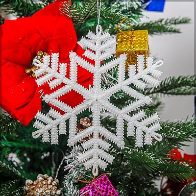 Yatai Lot of 6 Christmas decorations to hang in the shape of a snowflake for Christmas tree to hang for the house, wedding party, holiday decorations (6).. Discover shopping reimagined with DIAYTAR NIGERIA's extensive catalog and 5-8 day delivery service.