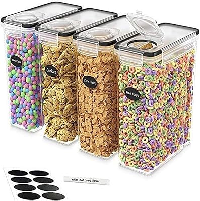 Mahmir® cereal storage containers and dry plastic stackable dry foods without BPA with lockable lids (2.5 l / 85.4 OZ) - set of 4 for sugar, flour, snacks and pastry supplies (set of 4 rooms)))).. Fast. Reliable. Affordable. DIAYTAR Nigeria is all that and more.