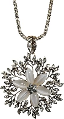 Trendy jewelry necklace in moonstroads for women, beautiful long chain in semi-precious flower stone.. Experience the joy of convenient shopping with DIAYTAR NIGERIA's vast selection and quick delivery service.