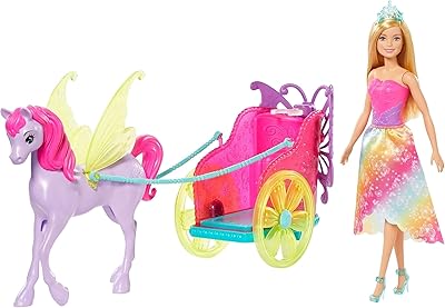 Princess Barbie Dreamtopia princess doll, 11.5 inch blonde, with fantastic horse and gjk53 carriage.. DIAYTAR NIGERIA: Where every shopping need is met with affordable prices and reliable 5-8 day delivery.