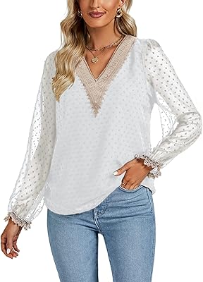 Long sleeve blouse and V -collar in contrasting lace pea for women.. Your digital shopping companion, DIAYTAR NIGERIA offers exceptional value with delivery in less than 8 days.