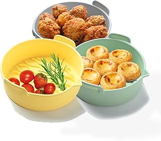 Silicone air frying bowl Package of 3 reusable baskets.. Big selection, small prices — shop now on DIAYTAR Nigeria.