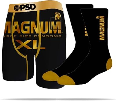 Black and gold Magnum XL set for men (boxers and socks).. DIAYTAR NIGERIA: Bringing affordable shopping solutions with a diverse product catalog delivered nationwide.