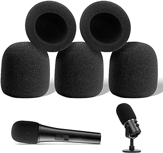 Foam microphone cover, 5 pieces, large portable foam microphone cover for windshields, works with standard ball microphones, black.. Your complete shopping solution, DIAYTAR NIGERIA delivers variety and value within the week.