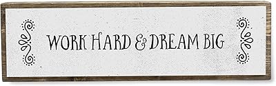 Work hard, Dreaming big - Wooden motivation panels handmade - Inspiring wall art - Motivation wall art.. With DIAYTAR Nigeria, shopping online is easy, affordable, and fast.