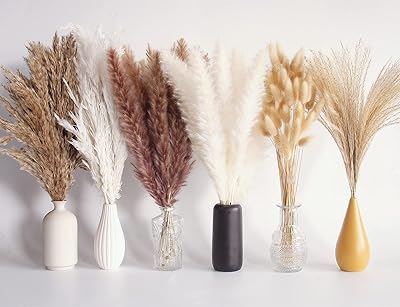 110 Pieces Bouquet of dried pampest grass, bohemian table decor, dried flowers rabbit tails, brunette pampe, white pampe grass for wedding, house, countryside, baby shower decorations.. DIAYTAR NIGERIA: Where countless products meet affordable prices and reliable nationwide shipping.