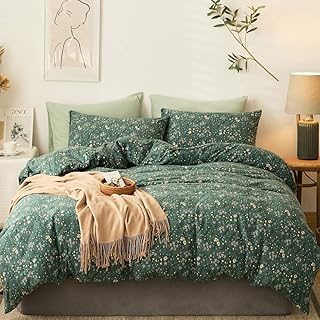 Duvet cover in knitted cotton in jersey with floral pattern Amoan.. DIAYTAR NIGERIA: Connecting Nigerians with their needs through our affordable and diverse marketplace.