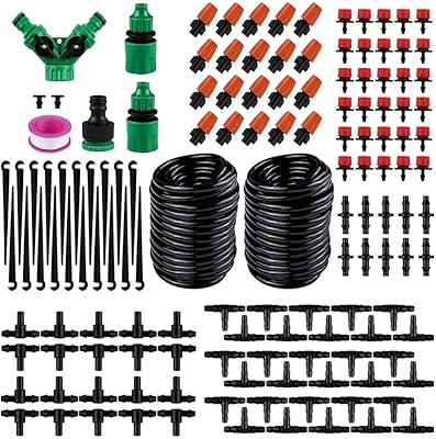Irrigation kit drip of 100 feet/30 m, mini automatic watering system adjustable for garden, empty distribution hose, spray nozzles and drip drips for drop.. Shop confidently with DIAYTAR NIGERIA, offering affordable prices and reliable delivery within a week.