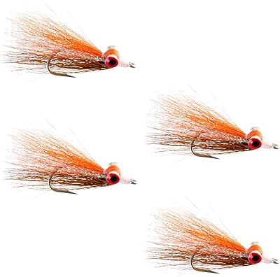 The Fly Fishing Bliss Book Deep Fly Minnow Brown and Orange by nail - Fishing flies - 4 flies for salt water and bar - Hook size 1/0.. DIAYTAR NIGERIA delivers on our promise of variety, affordability, and prompt nationwide service.