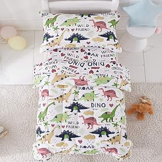Joyrep 4-room bed set for toddlers printed with a dinosaur pattern on a background.. Your digital shopping companion, DIAYTAR NIGERIA offers exceptional value with delivery in less than 8 days.