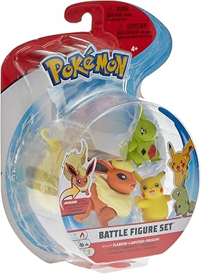 Set of 3 Pokémon combat figurines - Flare + Larvitar + Pikachu, Multicolor, PKW0174,.. No delays, no drama — just fast, affordable shopping with DIAYTAR Nigeria.