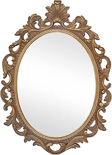 Simon's Shop Mirror Oval Mirrors Decorative Walls Baroque, 16.5 "x 33", or ancient decor.. DIAYTAR NIGERIA: Empowering Nigerians with access to affordable products delivered within 8 days.