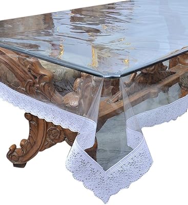 Waterproof protective cover in transparent PVC for dining table, 6 to 8 places, rectangular of 60 x 90 inches (silver).. DIAYTAR NIGERIA brings the market to your fingertips with affordable prices and swift delivery services.