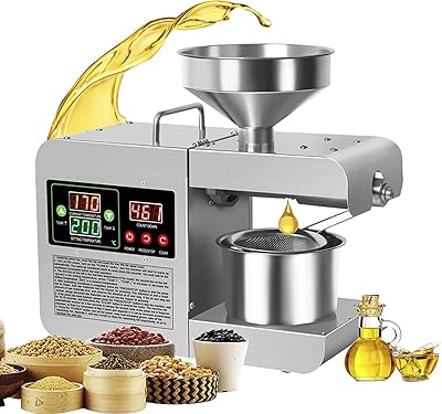 Leto 820W electric oil press cold and hot stainless steel 40-240 ° C automatic organic oil extraction adjustable for commercial domestic cuisine.. DIAYTAR NIGERIA: Connecting every Nigerian with quality products at prices everyone can afford.