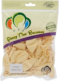 Standard Latex Balls Ivory Party Time 10 ", United Color, 50 pieces.. DIAYTAR NIGERIA connects Nigerians with quality products at affordable prices, delivered in 5-8 days nationwide.