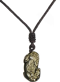 Fenng shui fenng shiny glass pendant bixiu pi yao, feng shui stone amulet for richness and luck, volcanic glass.. Quick delivery. Quality products. Great deals. That’s DIAYTAR Nigeria.