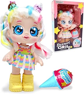 Kidwala Beautiful modern and elegant American doll with yellow shoes, large blue eyes and unicorn hair with battery, singing doll of 12 inch ice cream and surprise box toy for girls.. Shop with confidence at DIAYTAR NIGERIA, offering thousands of products with budget-friendly shipping.