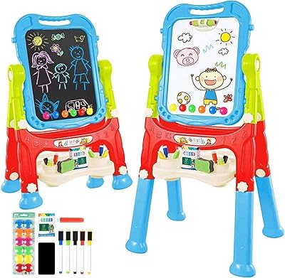 Children's easel, double -sided rotary bridge for children, adjustable standing art bridge, double magnetic drawing board with drawing accessories, gift for little boys and girls.. Discover endless possibilities with DIAYTAR NIGERIA's extensive product range and affordable shipping.
