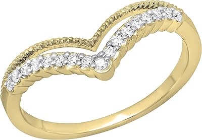 Double chevron V -shaped Wedding Ring with a double chevron and round white diamond of 0.15 Carat (CTW) for her | Available in 10K/14K/18K gold.. Browse, shop, and receive — DIAYTAR Nigeria keeps it simple.