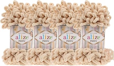 4 reels of coverage for soft baby alize buffy with large curls 100 % micro polyester 400 g 39.3 yards (310-miel).. DIAYTAR NIGERIA: Making online shopping accessible with affordable prices and nationwide delivery service.
