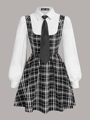 Long dresses Benab Dress with Scottish Print Print without shirt or tie (color: black and white, size: m).. Your trusted marketplace, DIAYTAR NIGERIA offers comprehensive selection with budget-friendly delivery.