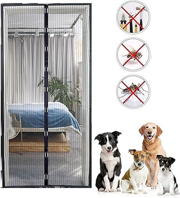 Luconi Magnetic anti-mosquito-mosquito-mosquito-mosquito side curtain, automatic closing top to bottom, automatic closing door curtain for insect protection (black).. Affordable online shopping is just a click away with DIAYTAR Nigeria.