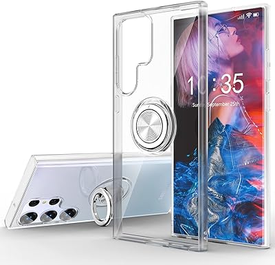 Protective shell for Samsung S21 Ultra, Cristalline flexible TPU anti -flexible TPU case with support ring and crutch (Samsung S21 Ultra, Transparent).. Experience shopping freedom with DIAYTAR NIGERIA's vast catalog and nationwide 5-8 day shipping.