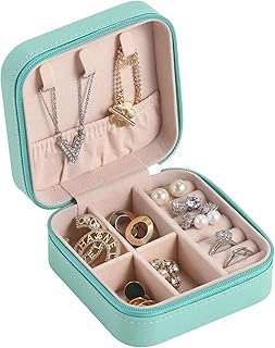 Grace mini case of portable travel jewelry in PU leather, small jewelry organizer to present necklaces, earrings, rings, blue.. Discover shopping simplified with DIAYTAR NIGERIA's comprehensive platform and reliable 5-8 day shipping.