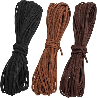 Wawasia Flat cord in suede leather, leather rope for leather shoe laces, jewelry and craft manufacturing (3 colors, 15 m/16.5 yd).. Embrace a new era of online shopping with DIAYTAR NIGERIA's extensive range and budget-friendly prices.