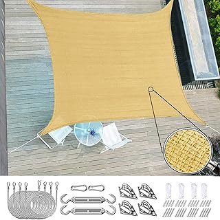 D&D oversized umbrella with installation kit, rectangular UV protective parasol, permeable awning, upper cover for outdoor terrace garden sand (5x7m).. Shop confidently with DIAYTAR NIGERIA, offering affordable prices and reliable delivery within a week.