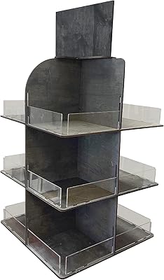 Versatile rotating display on 4 sides for candies, snacks, jams, products and more - ideal for craft fairs, producer markets and retail stores - 12 shelves, robust design, easy installation (black).. DIAYTAR NIGERIA: Connecting Nigerians with their needs through our affordable and diverse marketplace.