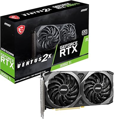 MSI GeForce RTX 3060 Ti Ventus 2X 8G 1 LHR gypic graphics card - 8 GB GDDR6, 1695 MHz, PCI Express Gen 4, 256 bits, 3x DP V 1.4A, HDMI 2.1 (supports 4K).. DIAYTAR NIGERIA: Where every click leads to affordable purchases delivered promptly to your door.
