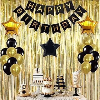 Black birthday and golden birthday party decorations with leaf fringed curtain.. Shop everything from A to Z on DIAYTAR Nigeria — delivered nationwide.