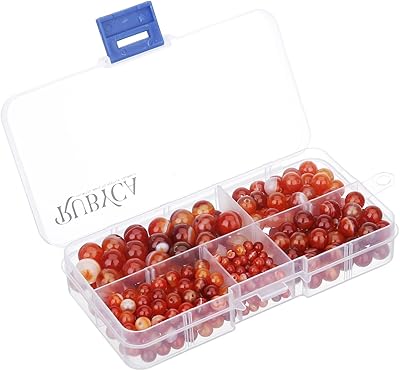 (Red striped garnet) Red garnet natural rubica storage box of round bulk pearls.. DIAYTAR NIGERIA: Making quality accessible to all Nigerians with affordable prices and quick delivery.