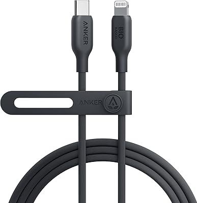 Anker 541 USB-C to Lightning cable (6 feet, bio-TPU).. DIAYTAR NIGERIA: Bridging the gap between consumers and quality products with affordable nationwide shipping.