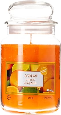 Large candle scented with Aladino citrus in a glass jar. combustion duration of 100 hours... DIAYTAR NIGERIA: Your partner in affordable shopping with nationwide delivery in just 5-8 days.
