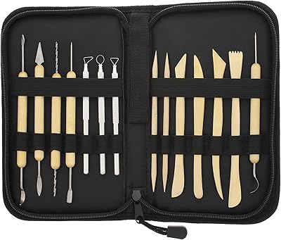 Okoz® set of clay tools with wooden handle, 14 pieces, set of polymer clay sculpture tools with wooden handles, ceramic tool for pottery, mandala, rock sculpture and engraving engraving.. Experience retail therapy without the financial stress at DIAYTAR NIGERIA's budget-friendly marketplace.