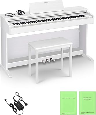 Casio digital piano with electronic keyboard 88 AP-270WE white keys.. DIAYTAR NIGERIA combines extensive product options with budget-friendly prices, delivered in 5-8 days.