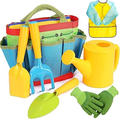 Set of children's gardening tools made up of 7 pieces with a bag A Gloves watering room.. Experience the convenience of online shopping with DIAYTAR NIGERIA's reliable 5-8 day delivery service.