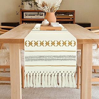 Gogodan cotton table runner, thick woven firm style tablecloth with pompom paths for weddings and events, 72 "(1372, pad).. E-commerce made for Nigeria — fast delivery and low prices at DIAYTAR.