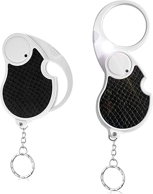 Portable magnifying glass 5x with light, mini foldable light magnifying glass for reading, inspection, low vision, foldable lens with battery (2 pieces).. From fashion trends to home essentials — find it on DIAYTAR Nigeria.