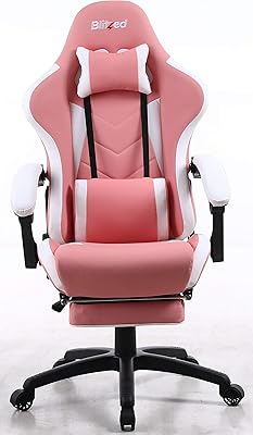 Adjustable game chair Blitzed 6688 in polyurethane leather in ergonomic design with lumbar support cushion (Gaia_Pink).. A world of products at your fingertips — thanks to DIAYTAR Nigeria.