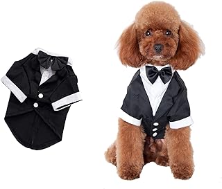 Sogie yu formal tuxedo shirt for dogs, black wedding festival jacket and costumes with bow tie for puppies and prince for dog dogs.. DIAYTAR NIGERIA: Where shopping dreams become reality with budget-friendly prices and prompt delivery.