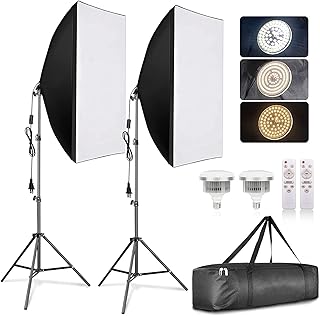SKIHD SOFTBOX SKIHD lighting kit, LED photography lighting equipment with 6000K remote gradation bulbs for photography, vlogging, live broadcasting, movies and more (2 rooms).. Shop confidently on DIAYTAR Nigeria — everything you need, delivered quickly.