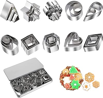 Set of mini cookie cutters, 30 oval cookie cutters in the shape of a heart, star and flower, mini molds to cut polymer clay, pastry dough, pie crusts and fruits.. Looking for great deals without compromising on quality? DIAYTAR Nigeria brings you thousands of top products at affordable rates, delivered straight to your doorstep.