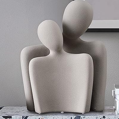Modern and versatile abstract couple figurine 10 inches high, unique items for living room decoration, TV shelf (ceramic) (style A, Gray).. Find everything you need at prices you'll love with DIAYTAR NIGERIA's comprehensive e-commerce platform.