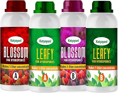 Katyayani Leafy (A + B) Enhance leaves (400 ml x 2) + Katyayani Blossom (A + B) (400 ml x 2) | Rich in natural nutrients growth regulator for plants booster flowering flowering stimulator water nutrients fertilizer fertilizer.. From essentials to electronics, DIAYTAR Nigeria ships your order in no time.