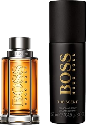 Boss the Scent (50 ml toilet water + spray deodorant, 150 ml).. Experience retail therapy without the financial stress at DIAYTAR NIGERIA's affordable e-commerce platform.