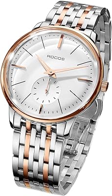 Automatic watch for men, water -resistant analog watches with stainless steel and luxurious white dial classic elegant #R000140.. Shop confidently with DIAYTAR NIGERIA's vast product range and budget-friendly nationwide shipping.